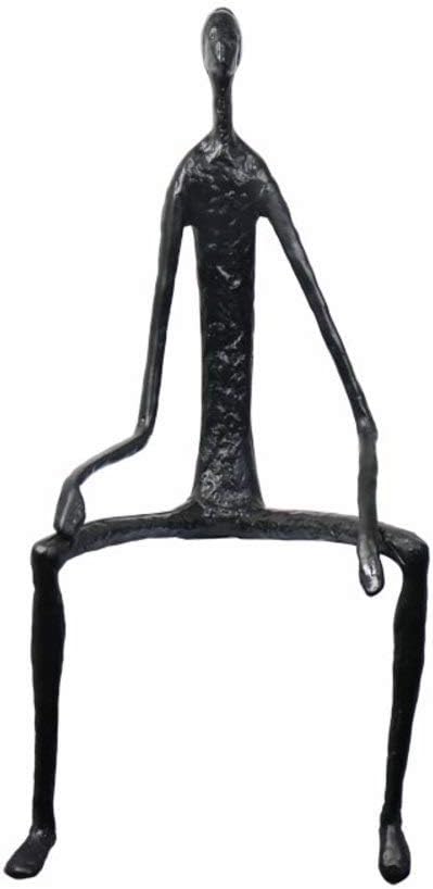 aasdf Contemporary Office Desktop Decoration Gift, Cast Iron Sculpture, Modern Abstract Art Statue Elegant Ornament Figurine Sitting Man-c 34x22x66cm