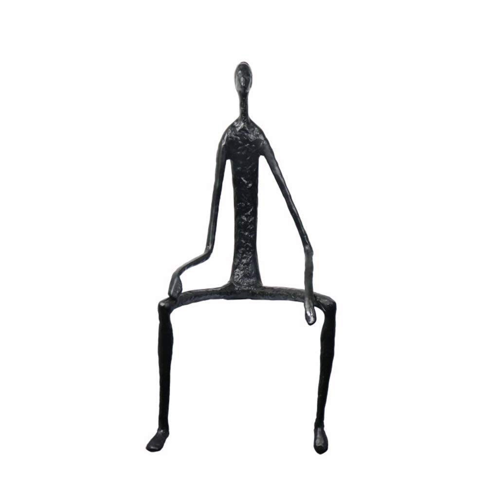 aasdf Contemporary Office Desktop Decoration Gift, Cast Iron Sculpture, Modern Abstract Art Statue Elegant Ornament Figurine Sitting Man-c 34x22x66cm