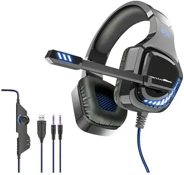 سعر ومواصفات Ovleng GT-96 Gaming Headset with Noise Cancelling Microphone,3D Stereo Surround Sound, Volume Control, Compatible with PUBG PC, Mac & Consoles - Black Blue (B0F452LZDL) على Amazon EG