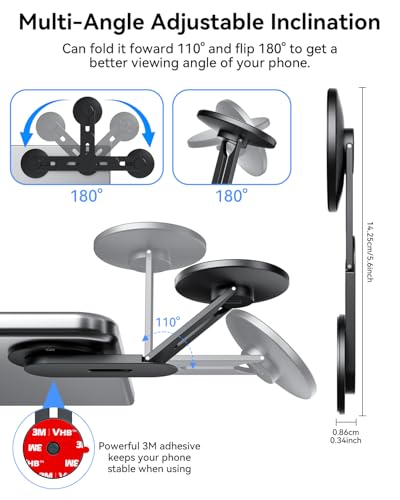 Charge rapide magnétique et support 360° pour iPhone 17 avec fixation pliable Tesla - 5