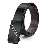 【Diseño único e innovador】 Cinturón hombre adopta un nuevo diseño sin dientes, lejos de la tradicional hebilla. No hay hebillas ni agujeros en el cinturon. El diseño de desgaste interior no expone la cola del cinturón de cuero, es fácil de usar y se puede arreglar según sus necesidades