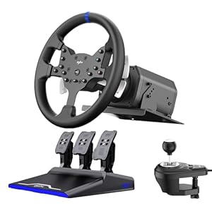 PXN-V99 PC Steering wheel, 3nm force feedback Racing wheel, 270/900° Dismantle, with Hall magnetic induction pedal, 6+1 gear shift rod steering wheel for PS4/PS3/ Xbox One/Series X/S/PC(7/8/10/11)
