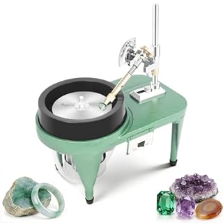 2800RPM Gem Faceting Machine, 180W Jewelry Polisher with Mechanical Manipulator & 6" Disc, Gemstone Flat Grinder Jewelry Lapidary for Gemstone Jade Crystal Lapidary Grinding Polishing