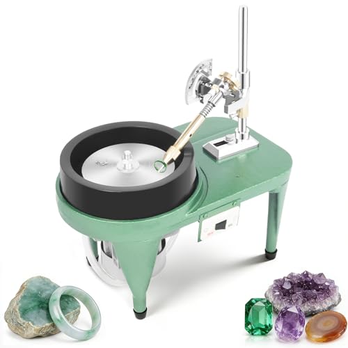 2800RPM Gem Faceting Machine 180W Jewelry Polisher with Mechanical Manipulator & 6 Disc Gemstone Flat Grinder Jewelry Lapidary for Gemstone Jade Crystal Lapidary Grinding Polishing