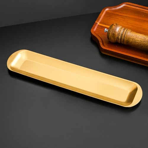 Plato rectangular grande de acero inoxidable miniatura 7