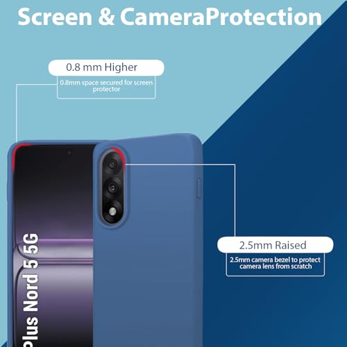 Image of LIRAMARK Liquid Silicone Soft Back Cover Case for OnePlus Nord 5 5G| Soft Micro-Fibre Lining Inside | Camera Protection Bump (Midnight Blue)