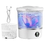 Portable Washing Machine,Low Noise Built-in Drain Laundry Dryer - Mini Laundry Machine Portable Washer and Dryer - for Apartment Dorm Hotel Travel Camping Underwear Socks Bra Towel
