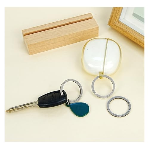 Image of MoHern Titanium Key Rings, 3 Pack Heavy Duty, Large Key Ring for Dog Tag, Side Pushing Quick Release, Durable Round Key Ring