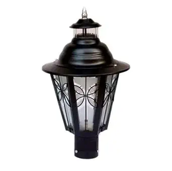 Light4Life Outdoor Gate Light Black Color Modern Style Gate Lamp Metal Exterior Design Water Proof Cone Shaped Gardener Gate Light for Home and Apartments