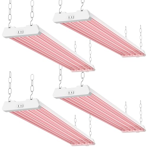 Sunco Grow Lights for Indoor Plants LED, 4 Feet Grow Light for Greenhouse, 40W, Full Spectrum, Integrated Suspended Fixture, 4 Pack