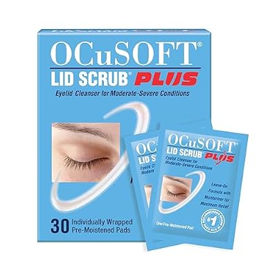 OCuSOFT Lid Scrub PLUS - مناديل سائلة مبللة مسبقًا للظروف المعتدلة إلى الشديدة - منظف مرطب للرطوبة للإغاثة القصوى - 30 Count