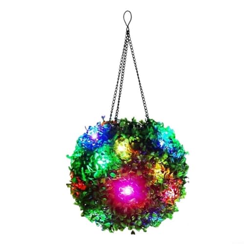 Lastdaytime Luces esféricas solares para exteriores con plástico resistente a la intemperie y cadenas colgantes, opción de iluminación de ahorro de energía para decoración de jardín y ambiente al aire