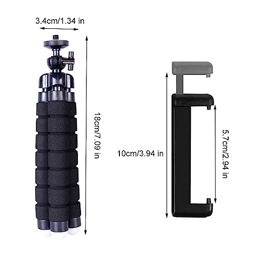 Trípode Móvil Flexible,Mini Portátil con Soporte,Cabeza Esférica Giratoria,Mini Trípode Pulpo,Rotación De 360° Flexible Clip,Compatible con Celulares/Cámara Digital Pequeña,Kiuiom - imagen 2