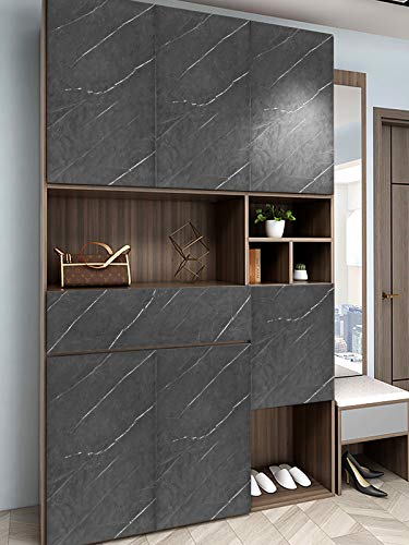 Gray Black Marble Contact Paper for Countertops Peel and Stick Countertops Granite Contact Paper Self Adhesive Removable Wallpaper Waterproof Thickening for Kitchen Bathroom Furniture 15.7" X 78.7"