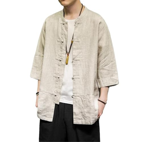 Vêtement chinois homme chemise style Tang d'été légère boutons de disque en coton