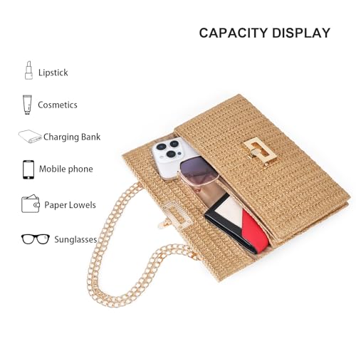 Image of RNIEGA Straw Shoulder Bag for Women Straw Purse for Woven Envelope Bag Summer Purses for Women 2025 Vacation Handbags