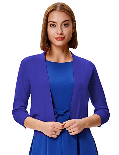 Image of GRACE KARIN Women Cardigan Sweaters Lightweight Knit Cropped Cardigans Trendy 3 /4 Sleeve Shrug Bolero S-3XL