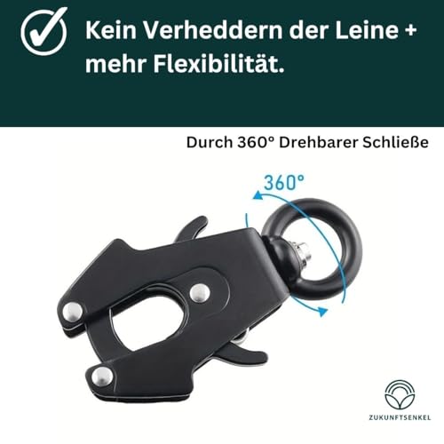 Karabiner Hundeleine, Hundhalsband Schnellverschluss, Karabinerhaken, Frosch Clip, Schnellverschluss Schnalle, Verschluss Schwarz (2cm, Rundes Ende)