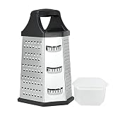 DCHDCO Stainless Steel Box Grater, 6 in 1 multifunctional grater, Best for Parmesan Cheesem, Vegetab
