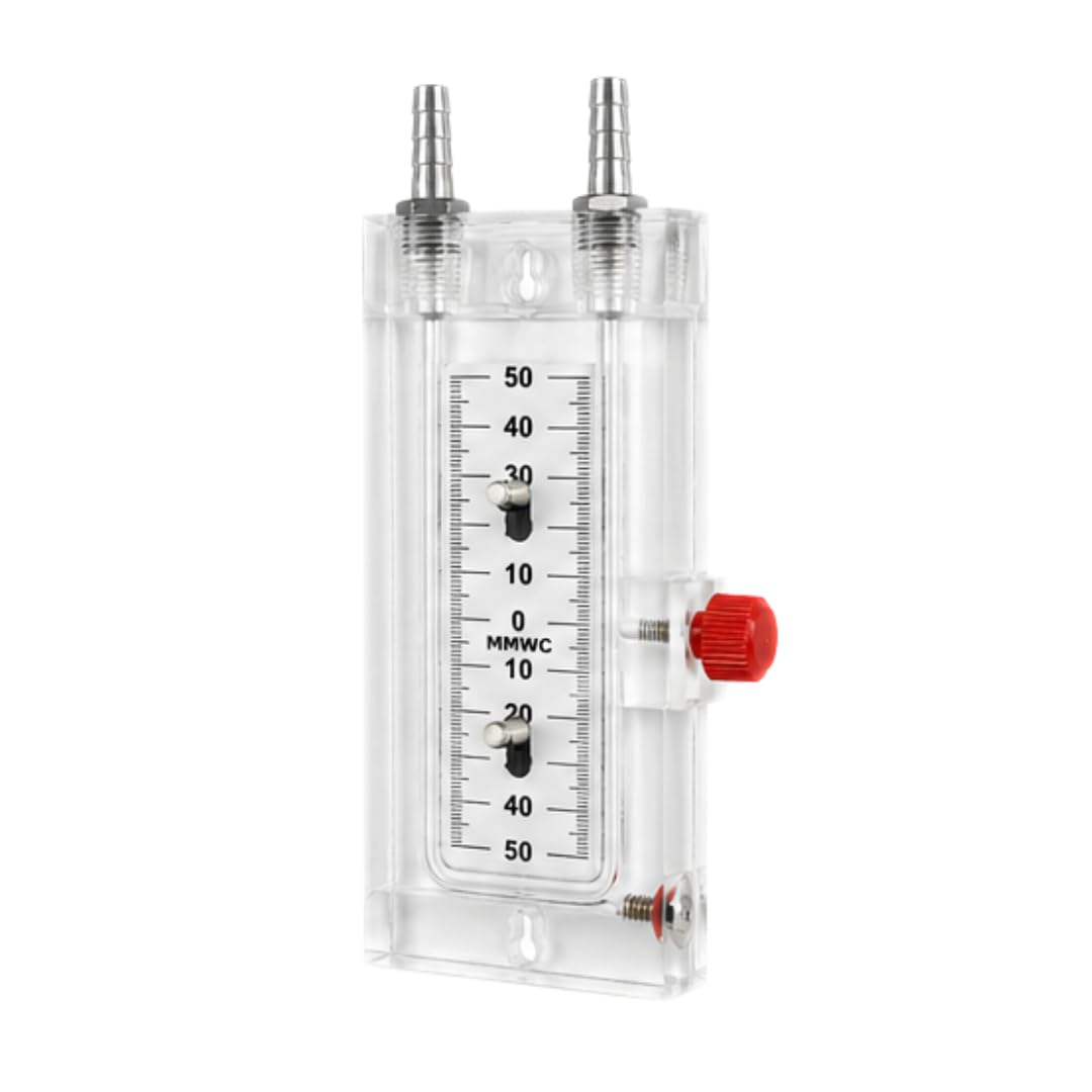 "Ji" Japsin Instrumentation Acrylic U Tube Manometer, 50-0-50 mmWC Range, Wall Mounted, 1/4" Stainless Steel Nozzle, Precision Pressure Measurement for Industrial & HVAC Systems-image-45
