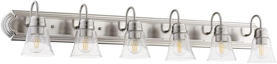 Quorum 5094-6-265 Vanity, 6-Light 600 Total Watts, Satin Nickel