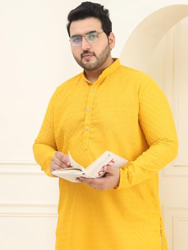 Image of SOJANYA Plus (Since 1958) Men's Silk Blend Embroidered Only Long Kurta
