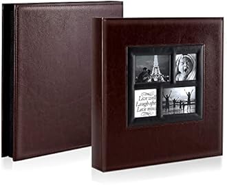 Ywlake Photo Album 4x6 1000 Pockets Photos, Extra Large Capacity Family Wedding Picture Albums Holds 1000 Horizontal and Vertical Photos Brown