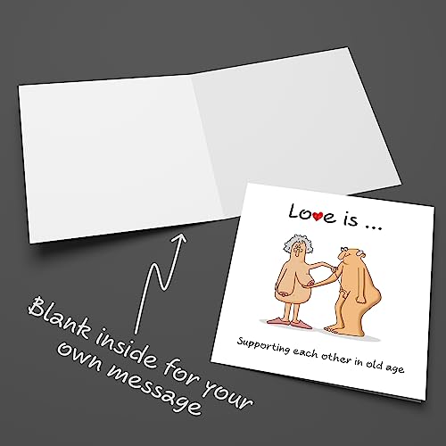 SWIZZOO Funny Birthday Card, Valentines Card, Anniversary Card for Husband or Wife - Adult Humourous Gift Cards for Couples - Supporting Each Other - Romantic Gifts and Love You Presents for Her & Him - Image 4
