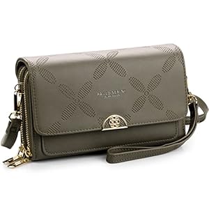PAULO SERINI® Umhängetasche Damen | Handytasche zum Umhängen aus 100% veganem Leder | Handtasche Damen kleiner Crossbody Bag mit 2 Fächern & Reißverschluss | Women Purse Onyx Black | 8 Farben