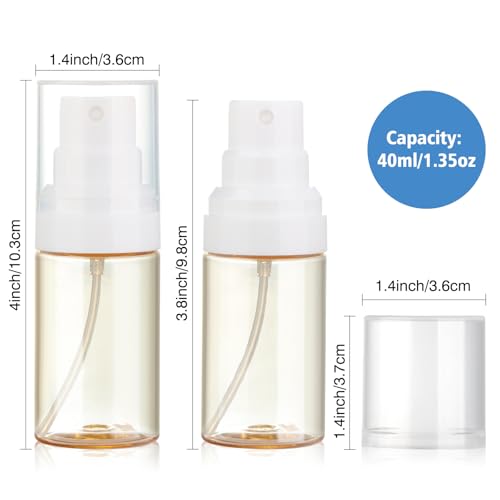 Travel Spray Bottles 2 Pack 1.35oz Small Fine Mist Spray Bottles, Portable Refillable Plastic Travel Bottle Set for Toners, Perfume, Rose Water - Image 3