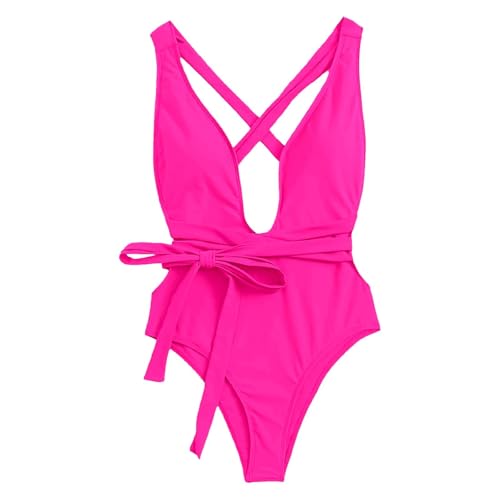 Bikini monokini de un solo hombro en color liso con corte irregular sexy 4