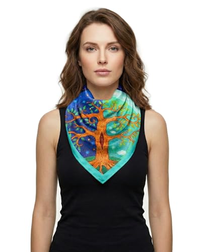Image of Satin Silk Small Square Scarf for Women, Printed Soft and Comfy Neck Head Tie Scarf Bandana