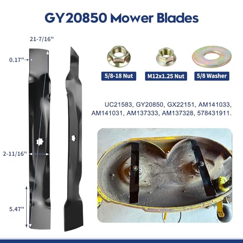 Image of GY20850 Mower Blade and Hardware Replace UC21583 AM141031 AM141033