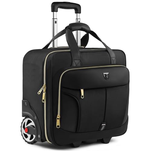 RUCYEN Rolling Laptop Bag, 17.3 inch Rolling Briefcase for Men & Women,Laptop Briefcase on Wheels, Overnight Bags Carry On Bag, for Business Travel by RUCYEN - Used condition - US$56.49