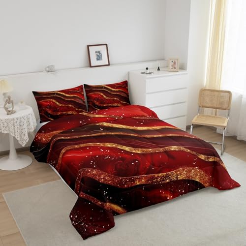 Housse de couette géométrique dorée pour protéger un insert de couette et décorer le lit - 3