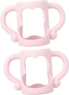 UTHCLO 2 Piezas Mango De Silicona Biberones Botella De Leche Biberón Botellas De Leche Manija Del Alimentador De Bebé Manijas Del Alimentador Infantil Gel De Sílice Rosa