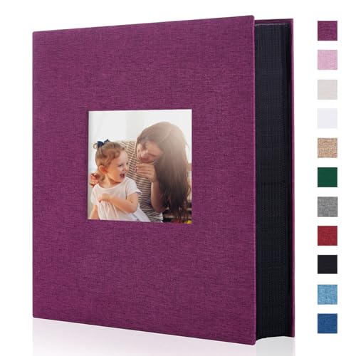Miaikoe Photo Album 6x4 400 Pockets Slip in Large Capacity Album for Family Wedding Anniversary Linen Album Book Holds 400 Vertical 10x15cm Photos(400 Pockets