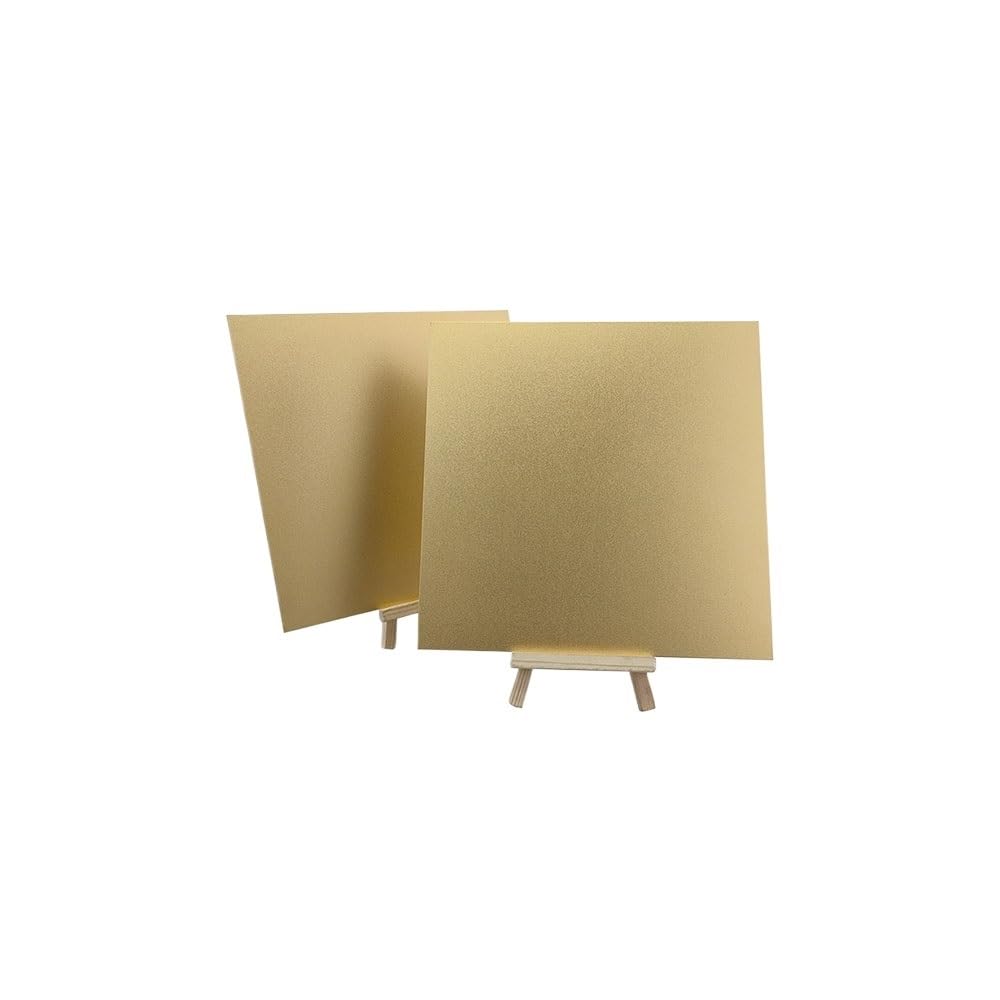 Gold Sandblasted Anodized 5052 Aluminum Alloy Plate - 0.8-2mm Thickness, 100×100/200×200/200×300/300×300mm Sizes(200X200X1.0mm 3PCS)