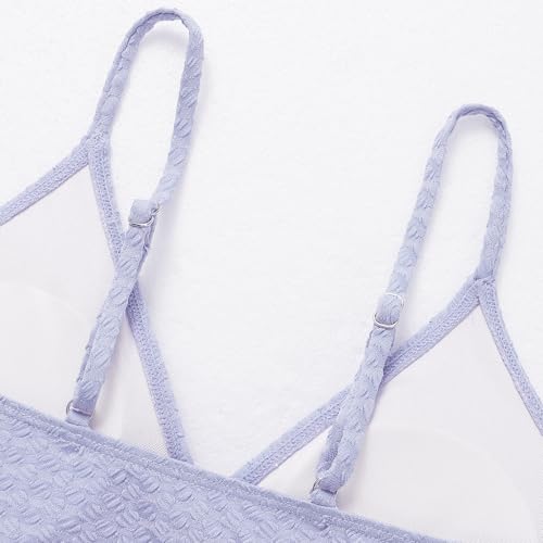 Image of Girls Swimsuit Solid Bathing Suit 2 Piece Twist Cross Adjustable Straps Soft Lining Bikini for Teen Girls with Chest Pad