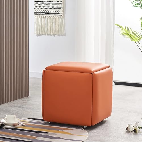 Chaise cube empilable 5 en 1 avec roulettes pour chambre à coucher, salon, salle à manger