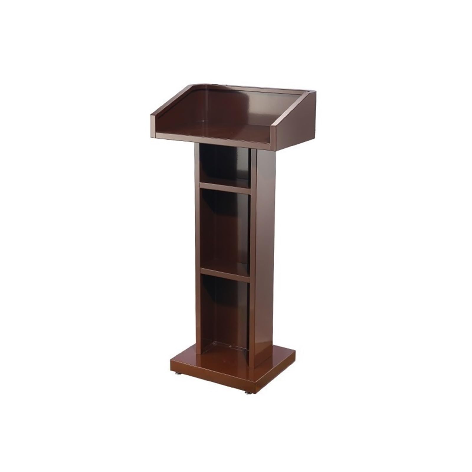 FZL02068LM Speaker Metal Lectern Podium Hotel Reception Desk Check-in Restaurant Pulpit(Bruin)