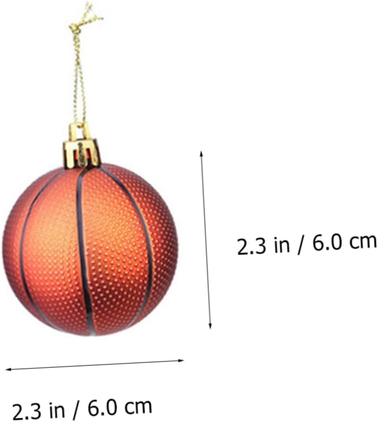 ABOOFAN 12pcs Christmas Balls Basketball Decor Christmas Ornament Soccer Party Supplies Basketball Jewelry Tree Pendant Ornaments Sports Themed Pendant Mini - Image 2