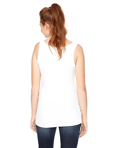 Motherhood Maternity Women's Maternity Sleeveless Scoop Neck Side Ruched Tank Top, White, Large #TOP1