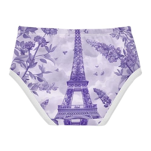 Eiffel Tower Lavender Color Toddler Underwear Custom 2t Cotton Girl Panties Cute Stylish Undies Kids Briefs2