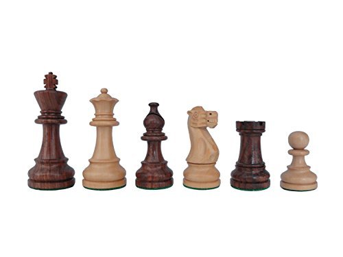 Preisvergleich Produktbild SchachQueen - Bundesliga Turnier Schachfiguren Staunton American braun / weiß Holz Königshöhe 98 mm