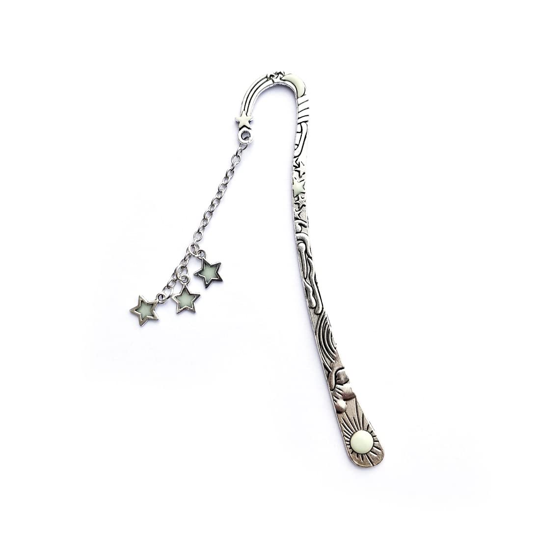 LEEQBCR 1 pcs estrellas brillantes Marcapaginas personalizado, marcapaginas metal, marcapaginas originales, marcapaginas 3d, Marcador Sol Luna Estrella, regalos para niños