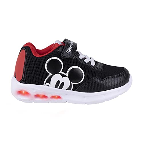 CERDÁ LIFE'S LITTLE MOMENTS - Baskets Garçon de Mickey Mouse avec Lumières, Fermeture Scratch et Embout Renforcé pour Faciliter l'Indépendance et Confort...