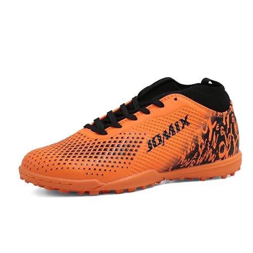 JOMIX Botas de Fútbol Hombre TF – Multitaco para Césped Artificial – Ligeras, Resistentes y Antideslizantes MOS250437 (Naranja, 46)