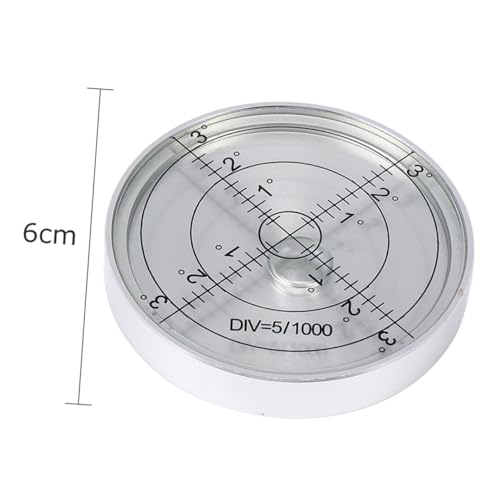 GETAJGHSD 属製コンパクト丸型スピリット 高精水平器 建築 測量用 白液入りシルバーケース