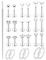 Silver-18G（1.0mm) - Bars:6mm 8mm 10mm - Hinged Clicker Rings:6mm 8mm 10mm